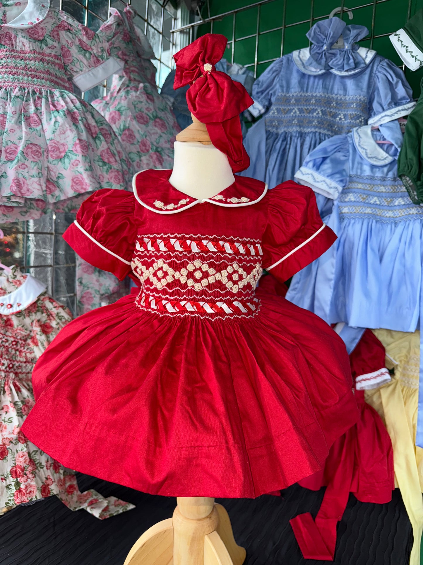 Red Smocked Dress