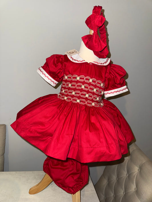 Red smock dress